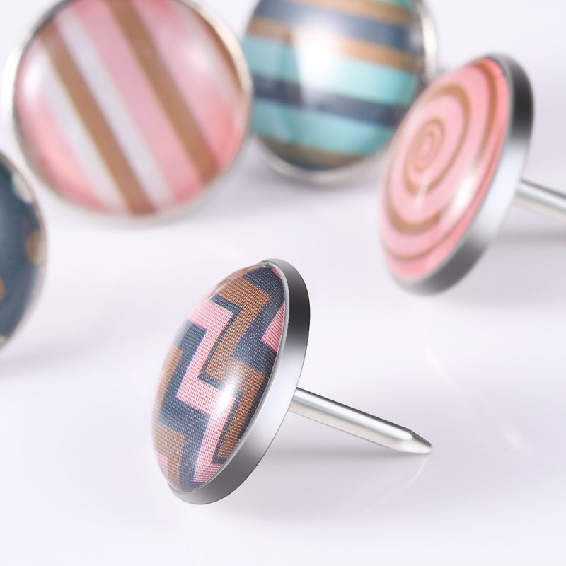 TecUnite 80 Pieces Creative Push Pins Decorative Thumbtacks for Wall Maps, Photos, Bulletin Board or Cork Boards, 8 Different Patterns(Multicolor B) - Image 3